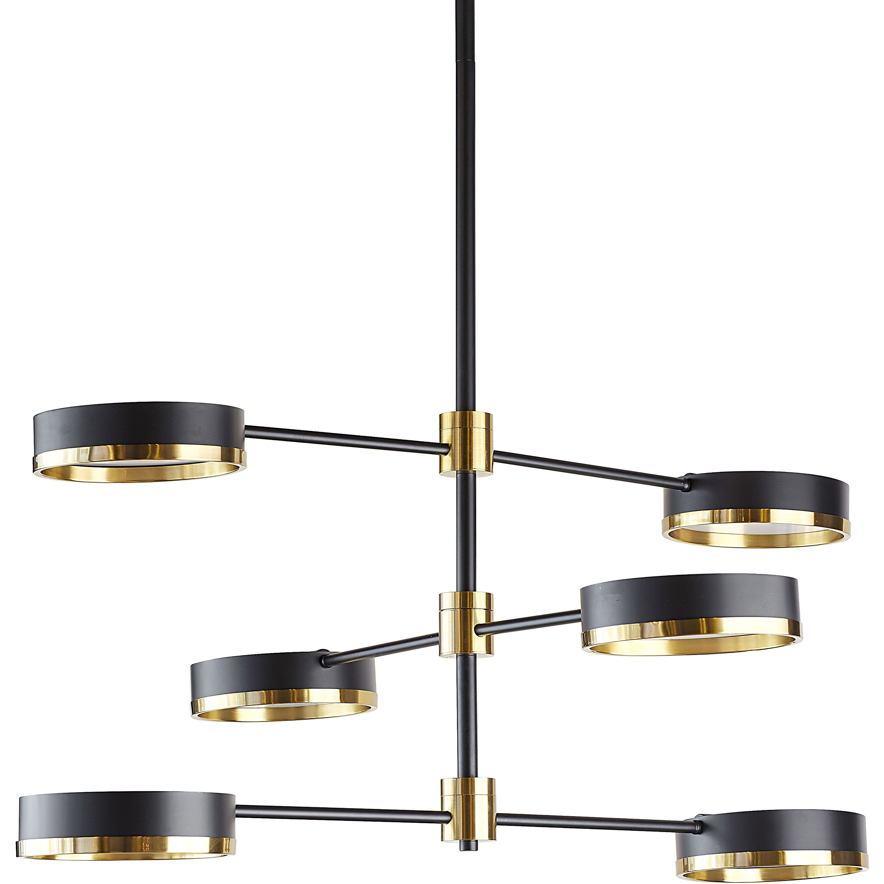Oralee 6 Light 43 inch Black / Brass / Black Chandelier Ceiling Light